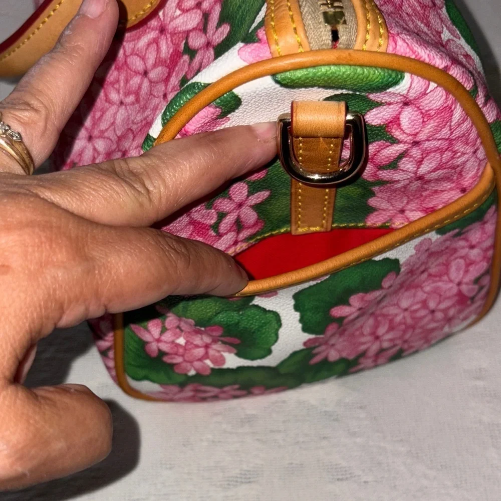 Gently Loved Satchel Bag Genuine Leather Hydrangea (NO CROSSBODY STRAP)
